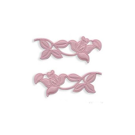 Cortante Sello pack 2 Rosa con Hojas JEM