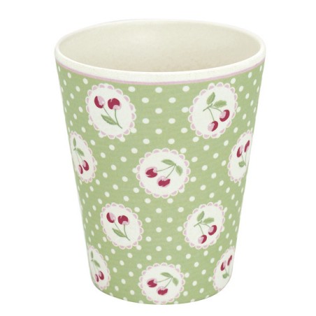 Vaso de bambu Cherry Berry Green Gate