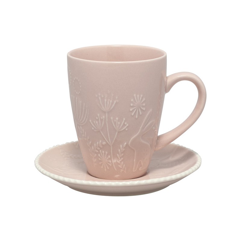 Taza + plato Evy Pale Pink Green Gate