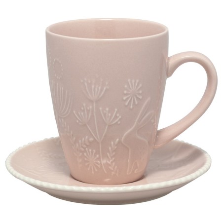Taza + plato Evy Pale Pink Green Gate