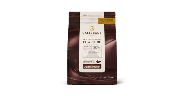 Chocolate negro 80% Power 80 en grageas 2.5 kg Callebaut