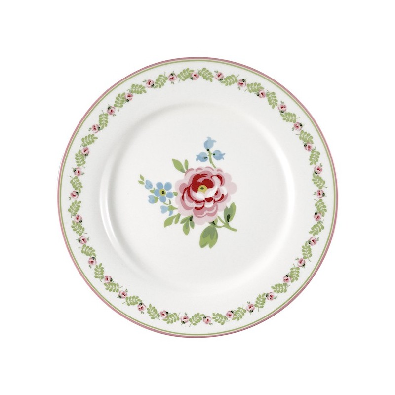 Plato de cerámica 25 cm Lily Petit White Green Gate