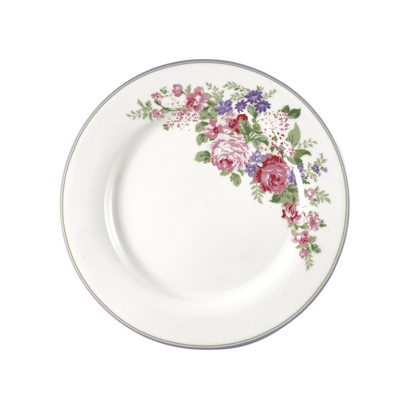 Plato de cerámica 25 cm Rose White Green Gate