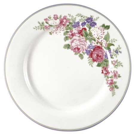 Plato de cerámica 25 cm Rose White Green Gate