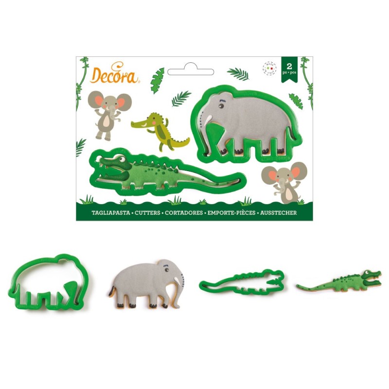 Pack de 2 cortantes Elefante y Cocodrilo Decora Italia