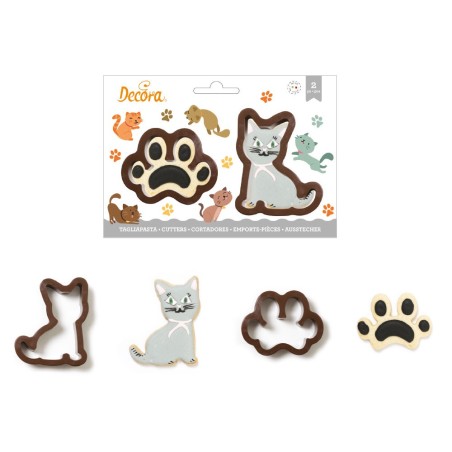 Pack de 2 cortantes Gato y Huella Decora Italia