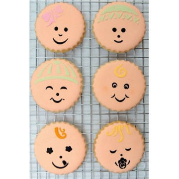 Stencils Caritas de Bebe Cupcakes / Cookies