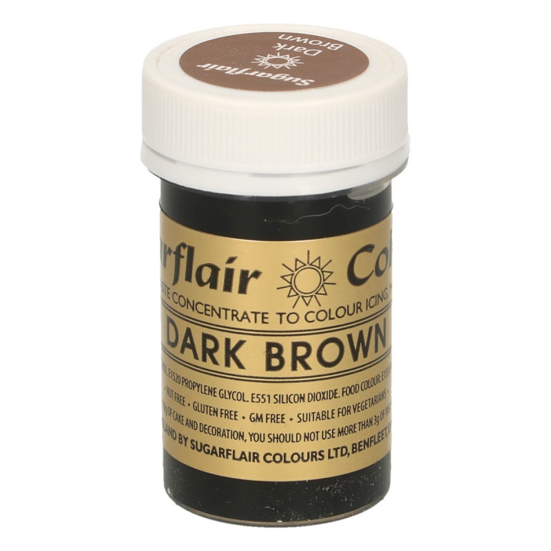 Colorante en pasta Dark Brown Marrón Oscuro Sugarflair