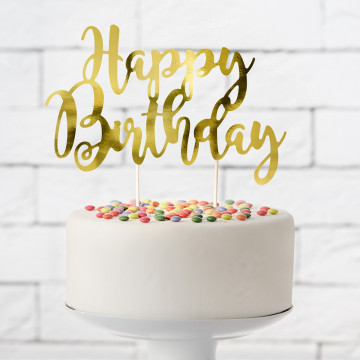 Topper para tartas Happy Birthday