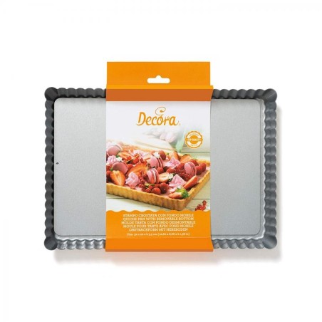 Molde rectangular borde rizado 32 x 22 cm Decora Italia