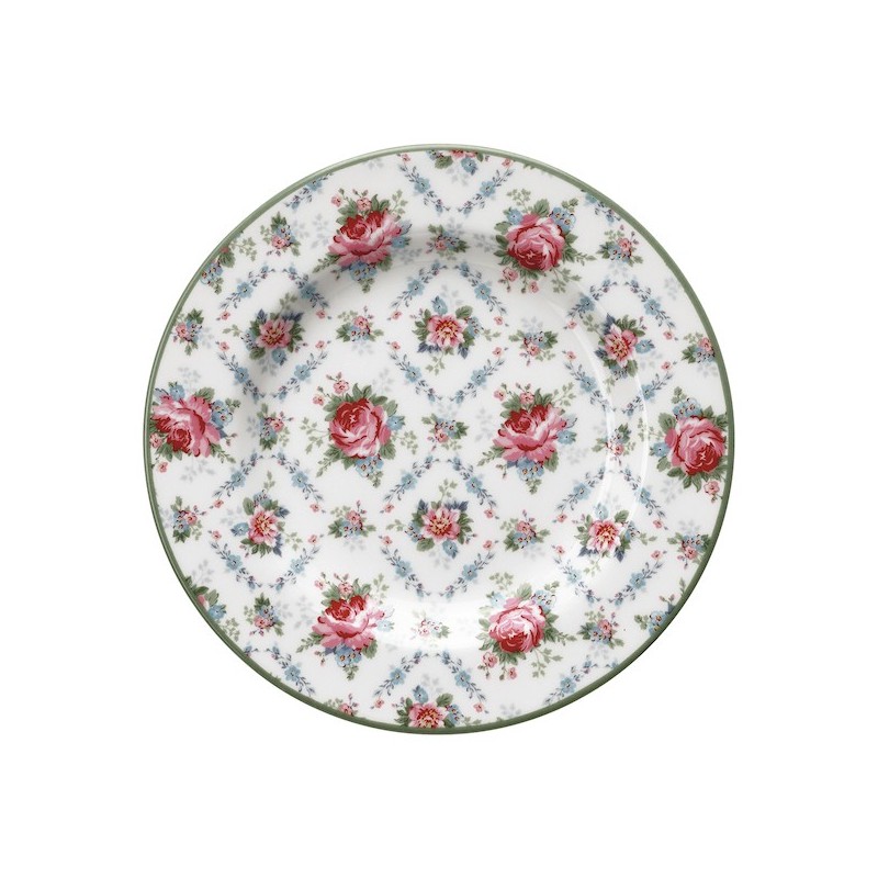 Plato de cerámica 15 cm Malene Petit White Green Gate