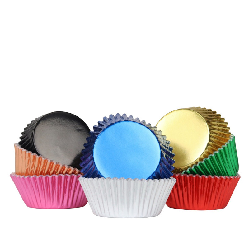 Pack de 100 Cupcakes Arcoíris Metalizado PME