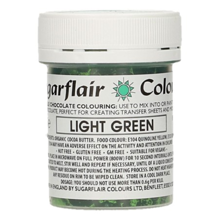 Colorante liposoluble para chocolate Verde Claro 35 gr Sugarflair