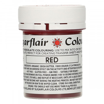 Colorante liposoluble para chocolate Rojo 35 gr Sugarflair