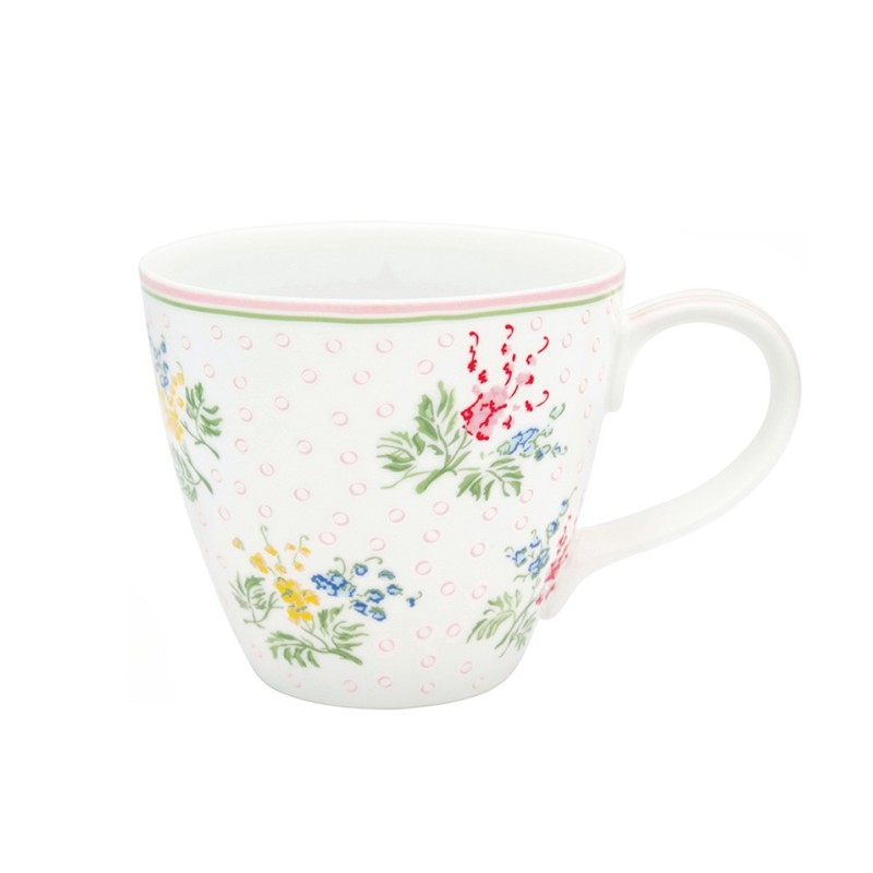 Taza con asa Mira White Green Gate