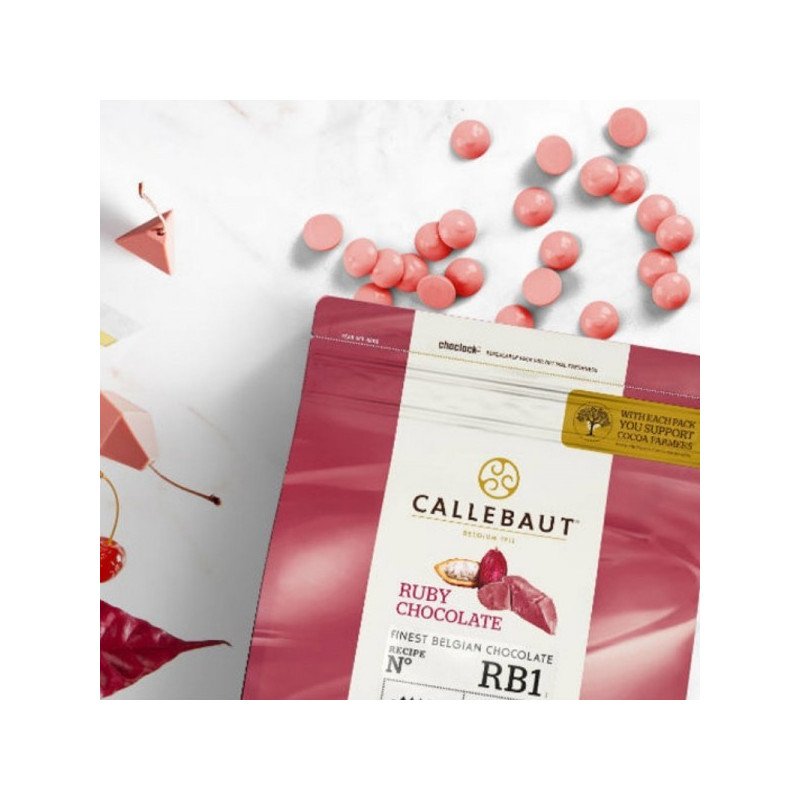 Chocolate RUBY en grageas 250 gr A GRANEL Callebaut