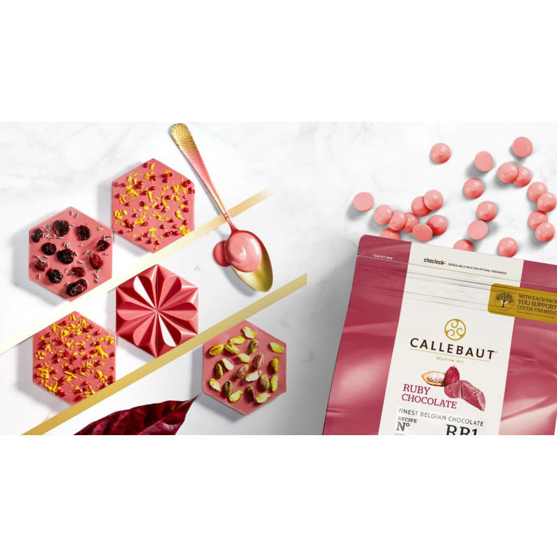 Chocolate RUBY en grageas 250 gr A GRANEL Callebaut