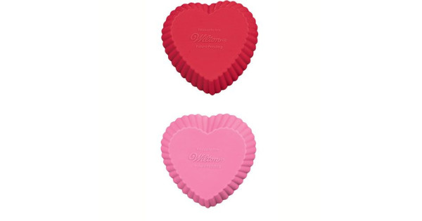 Molde Cupcakes silicona Corazón Rojo y Rosa Wilton