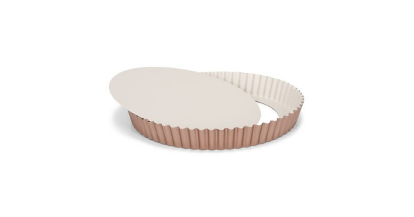 Molde redondo bordes rizados con base desmoldable 28 cm Ceramic Bake Patisse