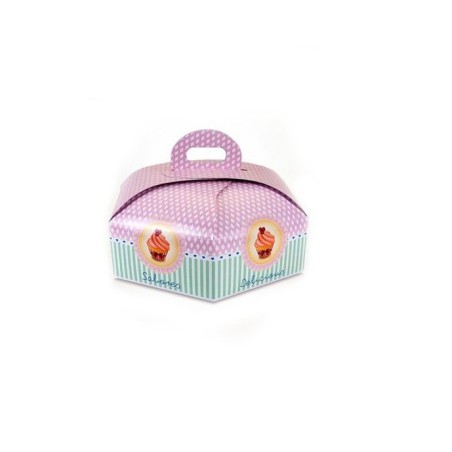 Caja para tarta Hexagonal para base de 28 cm Delicious