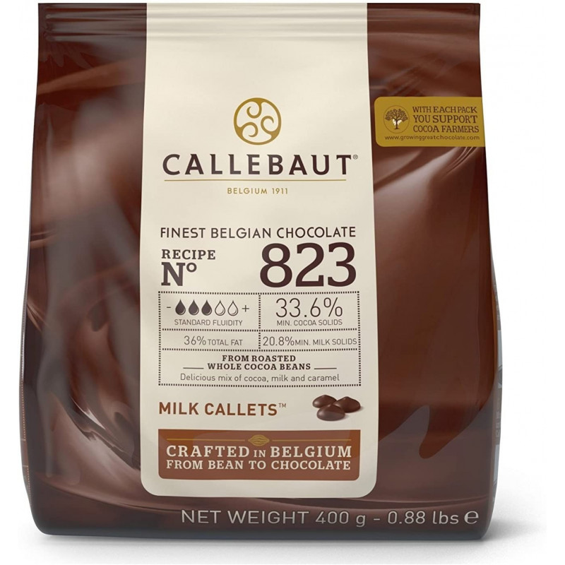Chocolate con leche 33.6% en grageas 400 g Callebaut