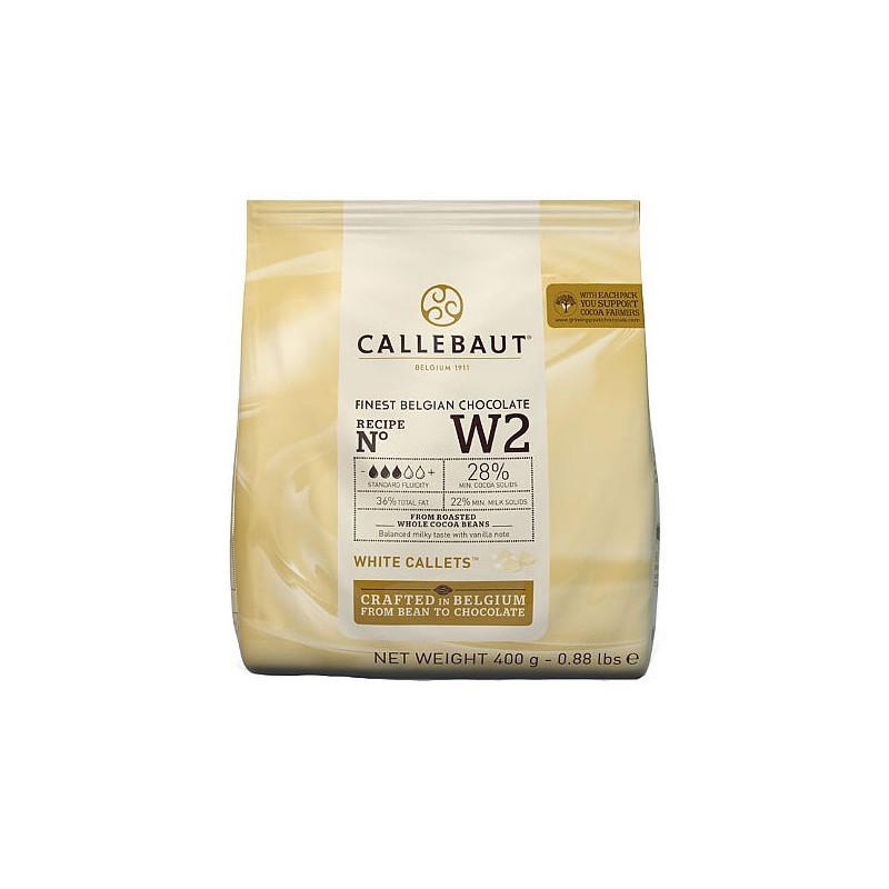 Chocolate blanco 28% en grageas 400 g Callebaut