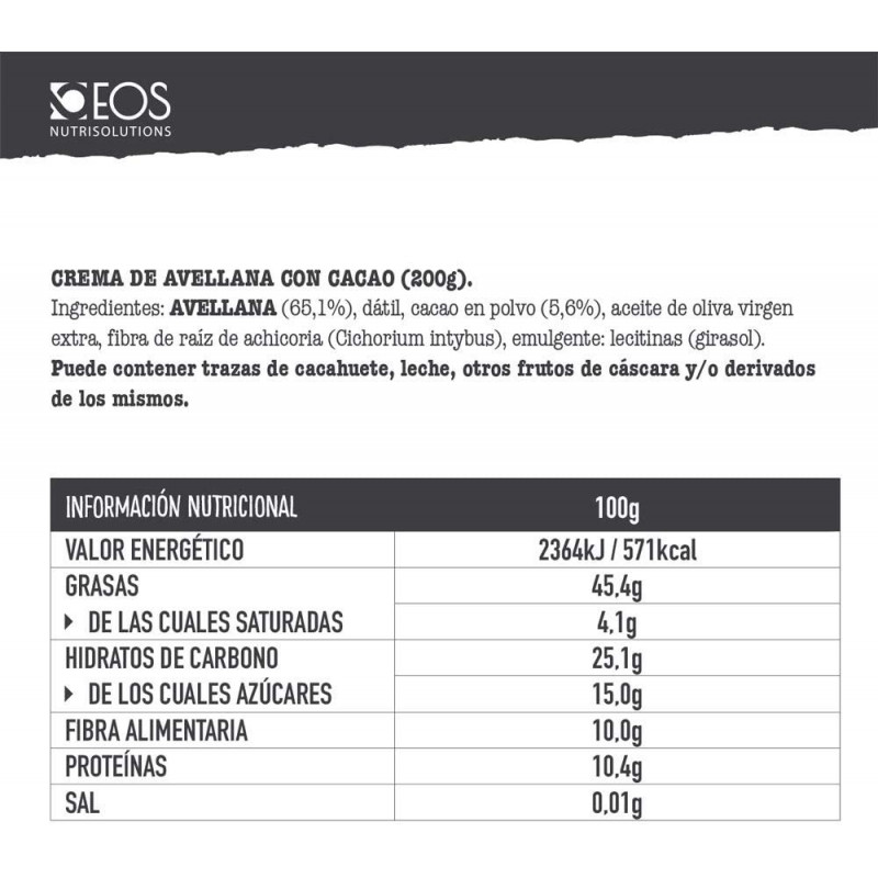 Crema de Avellana y Cacao 200 g EOS