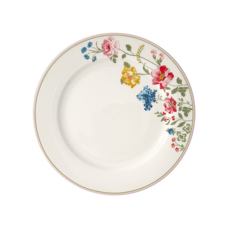 Plato de cerámica 25 cm Thilde White Green Gate