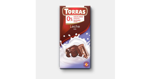 Chocolate con leche 0% azúcar 150g TORRAS