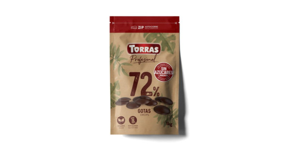 Chocolate negro 72% 0% azúcar en grageas 1kg TORRAS