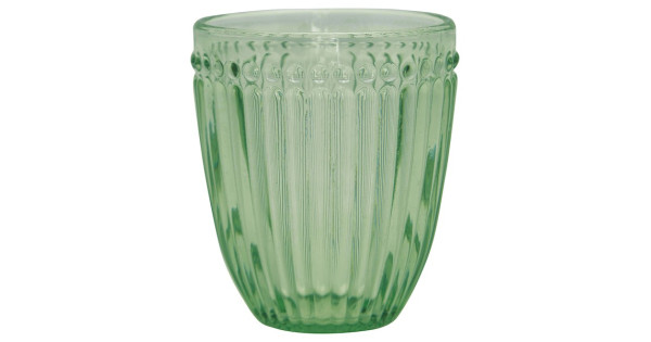 Vaso de cristal labrado Verde Alice Pale Green Green Gate