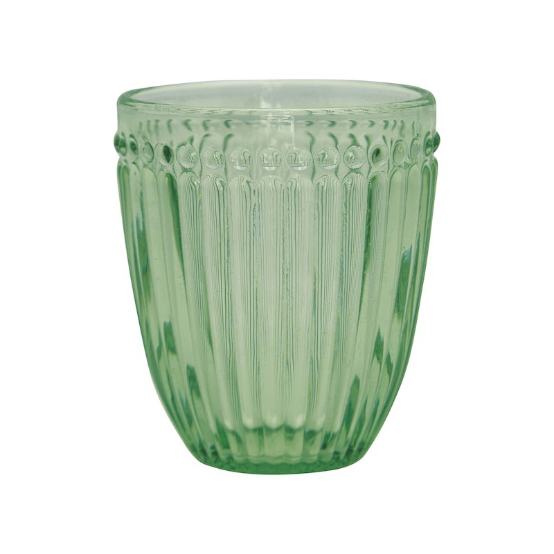 Vaso de cristal labrado Verde Alice Pale Green Green Gate