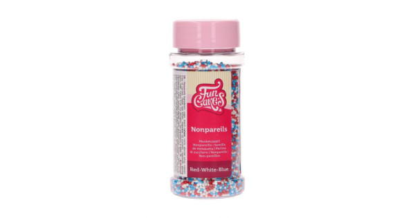 Sprinkles Mini Perlitas Rojo Blanco y Azul 80 g Funcakes