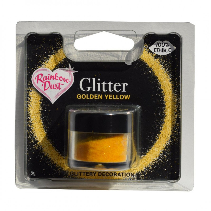 Purpurina comestible Amarillo Oro "golden yellow" 5gr. Rainbow Dust