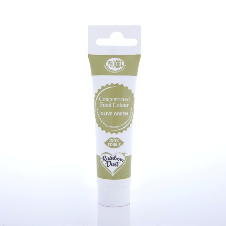 Colorante en gel concentrado Olive Green Verde Oliva ProGel Rainbow Dust