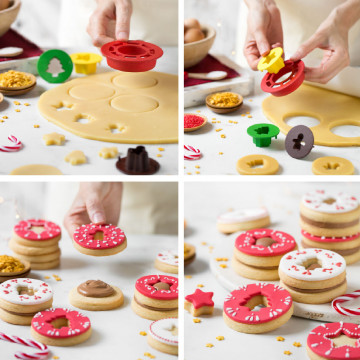 Pack de cortantes y perforador Linzer Cookies Navidad Decora Italia
