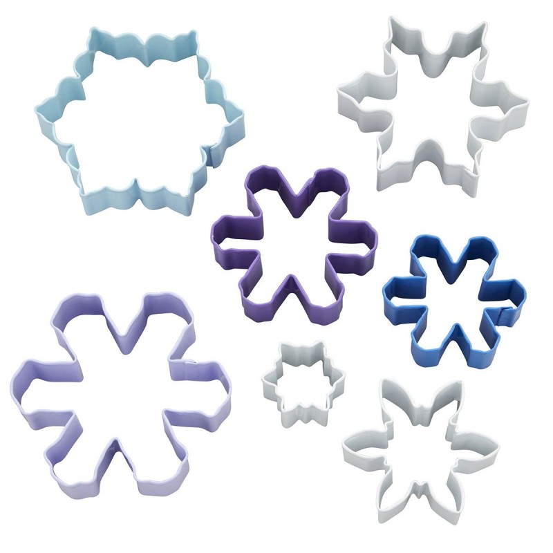 Pack 7 Cortantes Copos de Nieves Navidad Wilton