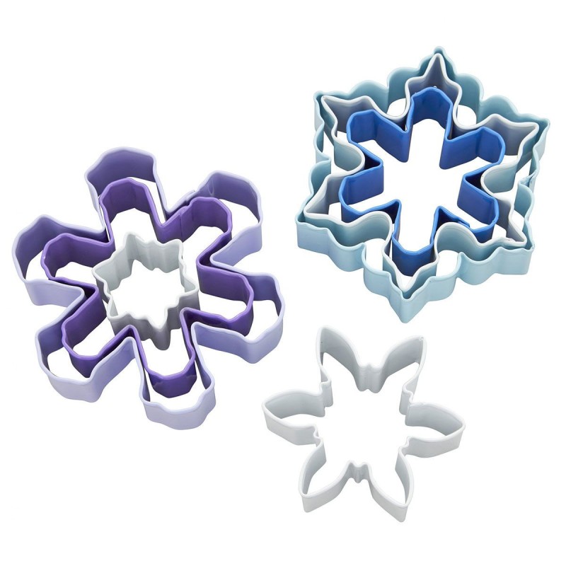 Pack 7 Cortantes Copos de Nieves Navidad Wilton