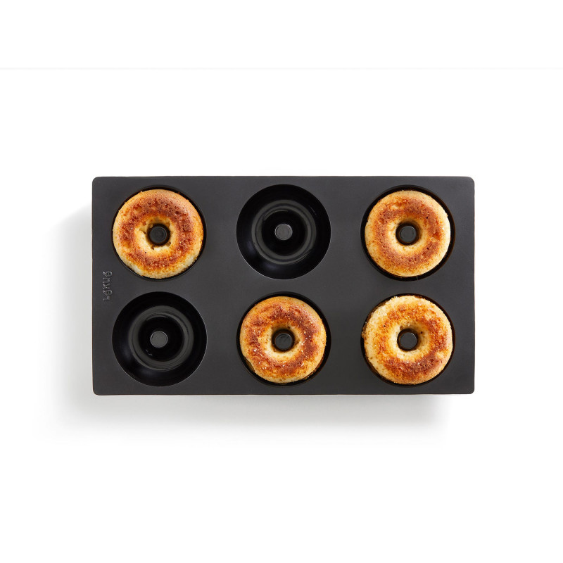 Molde 6 cavidades para Donuts Negro Lékué