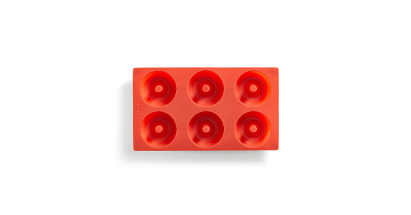 Molde 6 cavidades para Donuts Rojo Lékué