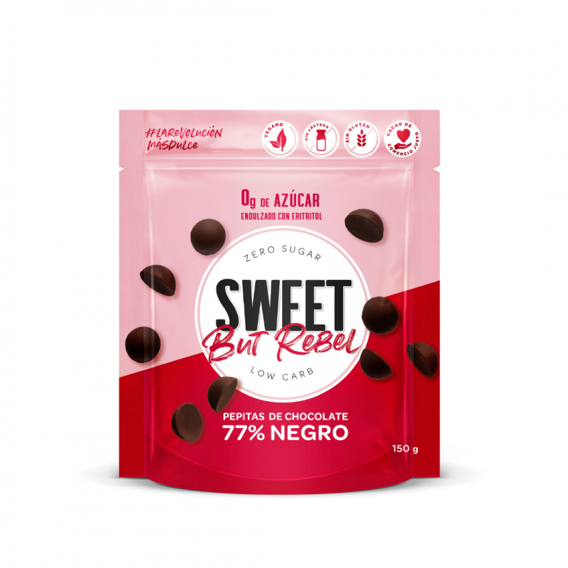 Chips de Chocolate Negro 70% SIN AZÚCAR KETO 150g Sweet But Rebel
