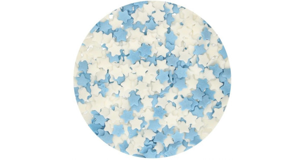 Sprinkles Estrellas azul y Blanco 55 g Funcakes
