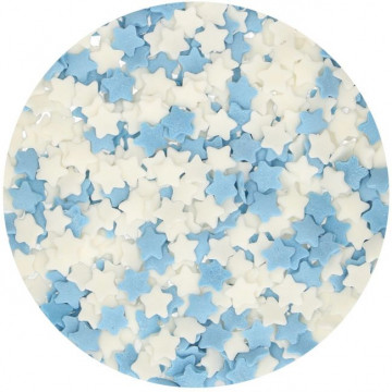 Sprinkles estrellas azul y blanco 55 g Funcakes