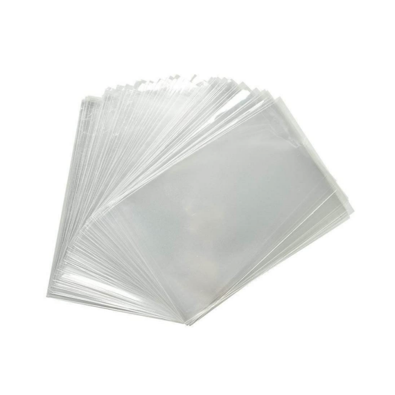 Paquete de 100 bolsas de celofán transparente de 10.2 x 14.9 pulgadas.  Fuerte bolsa de plástico de 70 micras para exhibir o embalar. Varios  tamaños.