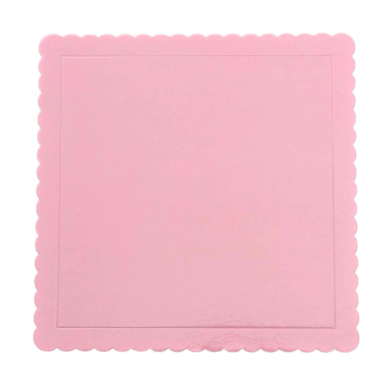 Bandeja cuadrada 25 x 25 cm ROSA BEBÉ extra fuerte AZUCREN