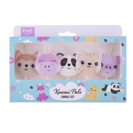 Pack 5 Velas Animales Kawaii PME