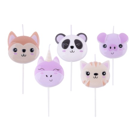 Pack 5 Velas Animales Kawaii PME