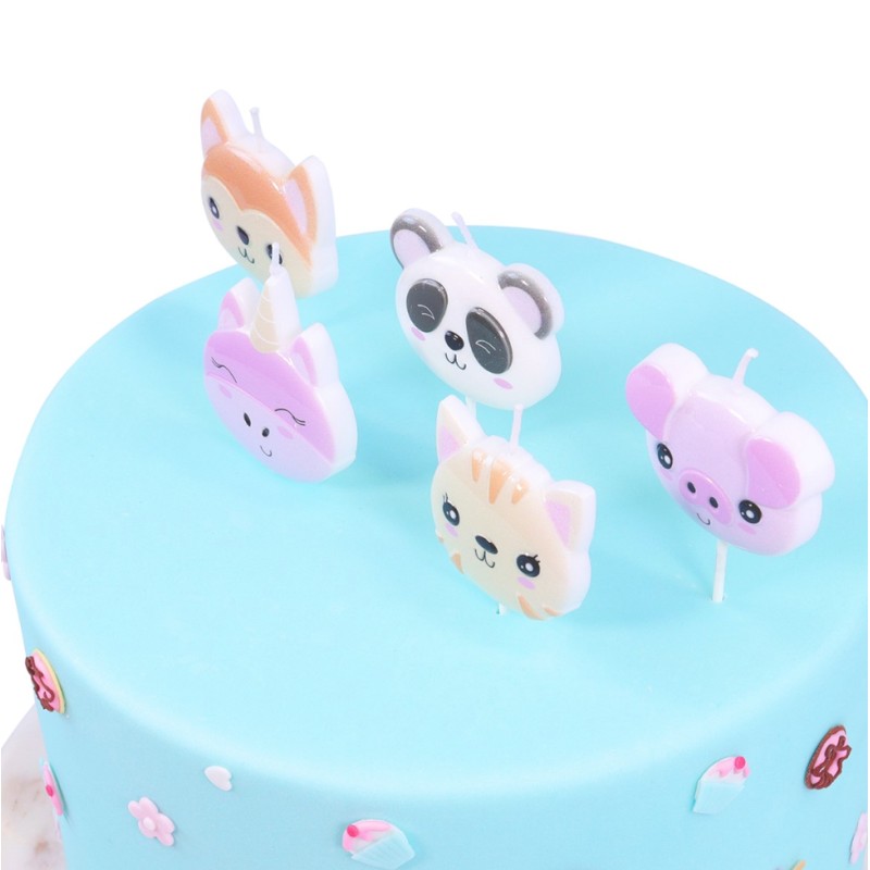 Pack 5 Velas Animales Kawaii PME