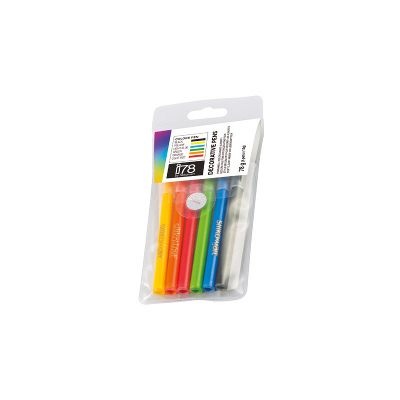 Pack 6 rotuladores comestibles colores básicos Silikomart