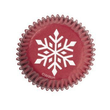 Capsulas mini cupcakes Rojo Copo de Nieve Wilton